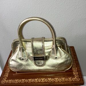 Escada Gold braided chain detailing luxury Handbag